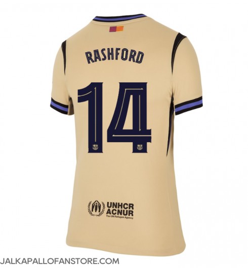 Barcelona Marcus Rashford #14 Vieraspaita Naisten 2025-26 Lyhythihainen Barcelona Marcus Rashford #14 Vieraspaita Naisten 2025-26 Lyhythihainen